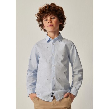 Рубашка для мальчика (голубая), Mayoral 