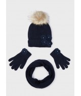 Комплект: Шапка +шарф+ перчатки для девочки, Mayoral 10597-014