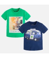 Комплект из 2-х футболок (зеленый/синий), Mayoral 
