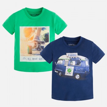 Комплект из 2-х футболок (зеленый/синий), Mayoral 3039-060