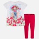 Комплект для девочки:леггинсы, футболка (маки),Mayoral 3713-015