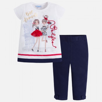Комплект для девочки: леггинсы, футболка (селфи),Mayoral 