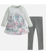Комплект для девочки: пуловер,леггинсы,Mayoral 4704-070