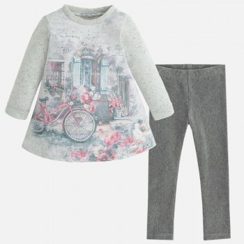 Комплект для девочки: пуловер,леггинсы,Mayoral