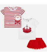 Комплект для девочки : 2 футболки,юбка, Mayoral 1951-080